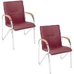 Bordeauxrote Nowy Styl Konferenzstühle & Besucherstühle aus Kunstleder Breite 0-50cm, Höhe 0-50cm, Tiefe 0-50cm 