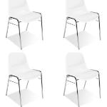 Silberne Konferenzstühle & Besucherstühle aus Kunstleder gepolstert Breite 0-50cm, Höhe 50-100cm, Tiefe 0-50cm 4-teilig 