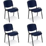 Schwarze Konferenzstühle & Besucherstühle aus Kunstleder stapelbar Breite 50-100cm, Höhe 50-100cm, Tiefe 0-50cm 4-teilig 