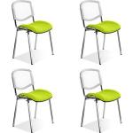 Grüne Konferenzstühle & Besucherstühle aus Stoff stapelbar Breite 50-100cm, Höhe 50-100cm, Tiefe 50-100cm 4-teilig 