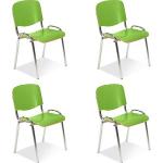 Grüne Konferenzstühle & Besucherstühle aus Buche stapelbar Breite 50-100cm, Höhe 50-100cm, Tiefe 50-100cm 4-teilig 