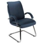 Blaue Konferenzstühle & Besucherstühle aus Kunstleder stapelbar Breite 50-100cm, Höhe 0-50cm, Tiefe 50-100cm 