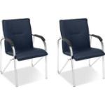 Blaue Konferenzstühle & Besucherstühle aus Leder stapelbar Breite 50-100cm, Höhe 50-100cm, Tiefe 50-100cm 2-teilig 