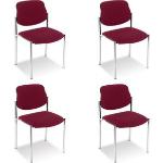 Bordeauxrote Konferenzstühle & Besucherstühle aus Stoff stapelbar Breite 0-50cm, Höhe 50-100cm, Tiefe 0-50cm 4-teilig 