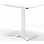 Nowy Styl eModel 2.0 mini Schreibtisch höhenverstellbar - 90 x 55 cm | Tischplatte weiß | Fußplatte weiß holzfarben, weiß