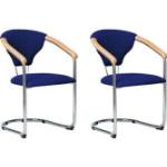 Blaue Konferenzstühle & Besucherstühle aus Stoff stapelbar Breite 50-100cm, Höhe 50-100cm, Tiefe 50-100cm 2-teilig 