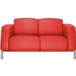 Rote Bauhaus Zweisitzer-Sofas aus Leder mit Armlehne Breite 150-200cm, Höhe 50-100cm, Tiefe 50-100cm 2 Personen 