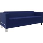 Blaue Federkern Sofas aus Kunstleder mit Armlehne Breite 150-200cm, Höhe 50-100cm, Tiefe 50-100cm 3 Personen 