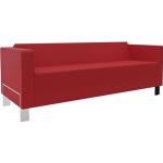 Rote Federkern Sofas aus Kunstleder mit Armlehne Breite 150-200cm, Höhe 50-100cm, Tiefe 50-100cm 3 Personen 