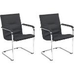 Schwarze Konferenzstühle & Besucherstühle aus Leder stapelbar Breite 0-50cm, Höhe 50-100cm, Tiefe 0-50cm 2-teilig 