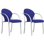 Silberne Konferenzstühle & Besucherstühle aus Stoff stapelbar Breite 0-50cm, Höhe 50-100cm, Tiefe 0-50cm 2-teilig 