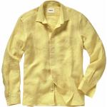 Reduzierte Gelbe Unifarbene Mey&Edlich Kentkragen Hemden mit Kent-Kragen aus Leinen für Herren Größe XL 