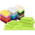 Apfelgrüne Unifarbene Moderne Npluseins Badehandtücher & Badetücher aus Baumwolle maschinenwaschbar 100x150 2-teilig 