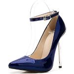 Blaue Sexy Spitze High Heels & Stiletto-Pumps mit Riemchen aus Kunstleder rutschfest für Damen Größe 43 zur Hochzeit für den für den Sommer 