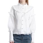 Gothic Tunika-Blusen mit Puffärmeln aus Spitze für Damen Größe M 
