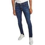 Reduzierte Blaue Nudie Jeans Bio Nachhaltige Slim Fit Jeans mit Reißverschluss aus Denim für Herren Weite 30, Länge 32 