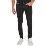 Reduzierte Schwarze Elegante Nudie Jeans Bio Nachhaltige Slim Fit Jeans mit Reißverschluss aus Denim für Herren Weite 34, Länge 32 