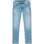 Reduzierte Blaue Nudie Jeans Bio Nachhaltige Slim Fit Jeans aus Baumwolle für Herren Weite 34, Länge 32 