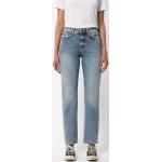 Indigofarbene Nudie Jeans Bio Nachhaltige Stretch-Jeans mit Reißverschluss aus Baumwolle für Damen Weite 33, Länge 30 