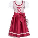 Rote Bestickte Nübler Kinderfestkleider mit Herz-Motiv mit Rüschen aus Baumwolle maschinenwaschbar für Mädchen Größe 158 3-teilig 