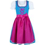 Türkise Karo Nübler Kinderfestkleider mit Glitzer mit Reißverschluss aus Baumwolle für Mädchen Größe 170 3-teilig 