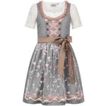 Graue Bestickte Nübler Kinderfestkleider mit Reißverschluss aus Polyester für Mädchen Größe 170 3-teilig 