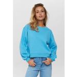 Reduzierte Cyanblaue Nümph Rundhals-Ausschnitt Damensweatshirts mit Puffärmeln Größe XL 