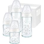 Blaue Nuk First Choice Plus Babyflaschen Sets aus Glas 5-teilig 