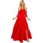 Rote Bestickte numoco Spitzenkleider aus Polyester für Damen Größe XXL zu Weihnachten 