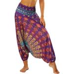 Violette Hippie Freizeithosen für Damen Einheitsgröße 
