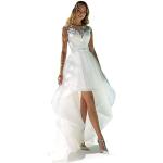 Weiße Boho Standesamtkleider aus Spitze für Damen Größe XL für die Braut 