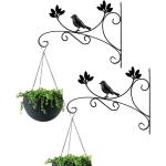Reduzierte Schwarze Blumenampelhalter aus Holz Outdoor 2-teilig 
