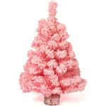 Pinke 19 cm Künstliche Weihnachtsbäume aus Holz mit Schnee 