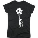 Schwarze Banksy T-Shirts mit Graffiti-Motiv für Damen Größe XL 