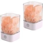 Rosa Moderne Quadratische Salzkristalllampen aus Stein 
