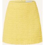Gelbe NVSCO Mini Tweedröcke mit Fransen mit Reißverschluss aus Baumwollmischung für Damen Größe M für den für den Winter 