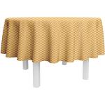 Gelbe Runde Runde Tischdecken 160 cm aus Baumwolle 