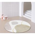 Weiße Abstrakte Moderne Runde Design-Teppiche 180 cm 