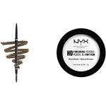 NYX Professional Makeup Augenbrauenstift, Micro Brow Pencil & High Definition Finishing Powder, Gepresstes Puder