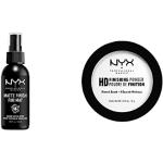 NYX Professional Makeup Setting Spray, 60 ml & High Definition Finishing Powder, Gepresstes Puder, Perfektionierte Haut, Mattes Finish, Ölabsorbierend, Vegane Formel, Farbton: Translucent