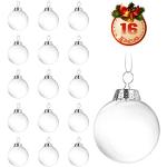 Silberne Christbaumkugeln & Weihnachtsbaumkugeln aus Kunststoff bruchsicher 16-teilig 