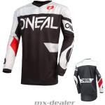 O Neal Element Racewear Schwarz Weiß Jersey Trikot MX Motocross MTB Enduro