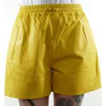 Gelbe Unifarbene Oakwood Leder Hotpants aus Nappaleder für Damen Größe S 