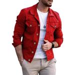 Rote Unifarbene Vintage Hemdjacken für Herren Größe XL für den für den Herbst 