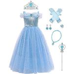 Cinderella Aschenputtel Prinzessin-Kostüme mit Glitzer für Kinder 