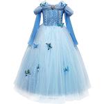 Blaue Cinderella Aschenputtel Prinzessin-Kostüme mit Glitzer für Kinder 