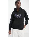 Schwarze Bestickte OBEY Nachhaltige Damensweatshirts mit Kapuze Größe S 
