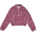 Fliederfarbene OBEY Nachhaltige Damensweatshirts aus Fleece Größe XS 