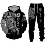 OBICK Men's lion Tracksuits S-6XL Full Zip Jogging Suits Set Casual Long Sleeve Sports Sweatsuits (lion2,5XL)