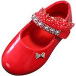 Rote Lack-Optik Elegante Mary Jane Ballerinas mit Glitzer aus Leder rutschfest für Kinder Größe 26 für den für den Sommer 